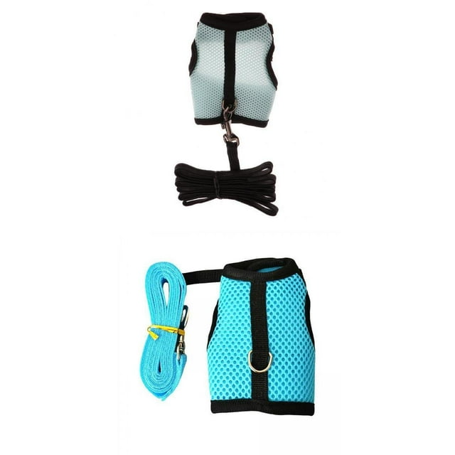 DOLITY 2 Pcs Harnais Doux Respirants Réglables et Ensemble de Laisse pour Chat Furets m