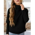 thumbnail image 5 of PRETTYGARDEN Womens Sweaters Fall Fashion Casual Loose Turtleneck Batwing Long Sleeve Knit Sweater Pullover Tops, 5 of 10