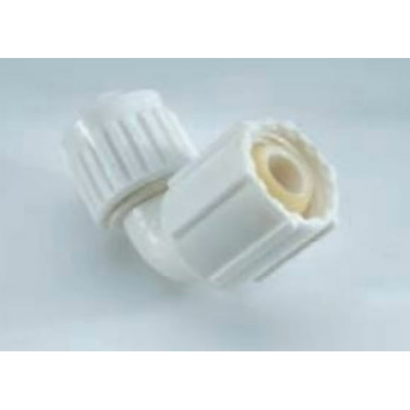 Elkhart Supply Fresh Water Fitting 16807 Flair-It; Adapter; 90 Degree Elbow; White; Plastic; Single; With Barcoded
