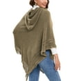 thumbnail image 3 of SAYFUT Ponchos Sweater Hooded Cape with Fringed Hem Crochet Poncho Knitting Patterns for Women, 3 of 8