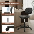 thumbnail image 4 of KLASIKA Swivel Rolling Stool PU Leather with Adjustable Foot Rest Height Adjustable Task Drafting Chair with Back (Black) 1pack, 4 of 8