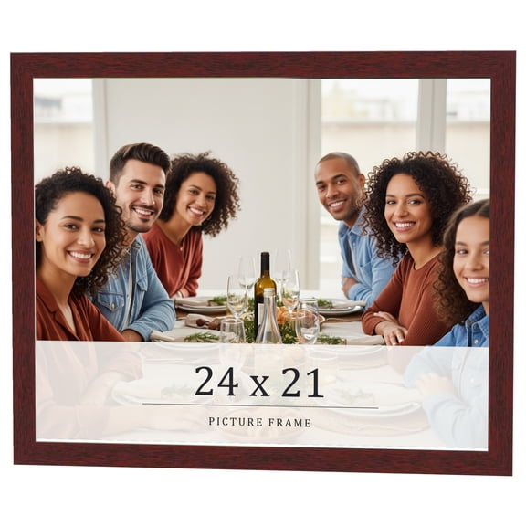 24x21 Frame Brown Solid Wood Picture Frame Width 0.75 Inches | Interior Frame Depth 0.5 Inches |