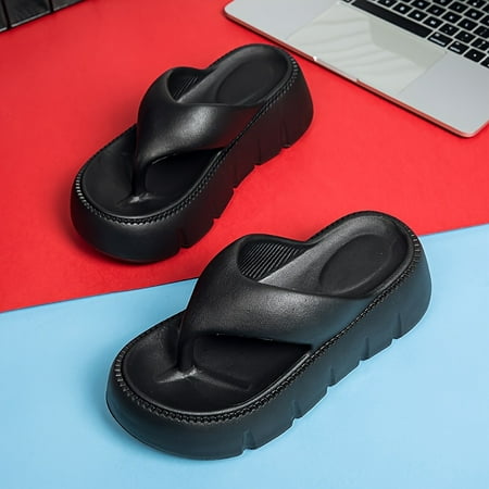 

Women s Solid Color Flip Flops Lightweight Soft Sole EVA Seaside Slides Summer Comfort Beach Slides