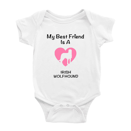 

My Best Friend is A Irish Wolfhound Dog Funny Baby Romper Clothes