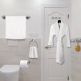 thumbnail image 4 of Juego de 7 juegos de baño plateados montados en la pared, gancho para bata, soporte para papel higiénico montado en la pared, aro para toallas, barra para toallas de 16 pulgadas, accesorios de baño, toallero, juego de baño de acero inoxidable 304 JM, 4 of 5