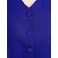 thumbnail image 6 of HULIJA Women's Regular Fitted Vest Solid Business Dress Suits Button Down Waistcoat V Neck Sleeveless Blue S, 6 of 7