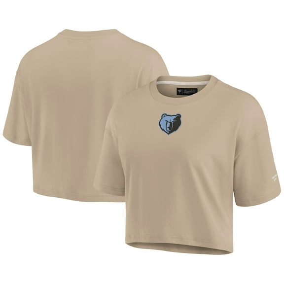 Women's Fanatics Khaki Memphis Grizzlies Elements Super Soft Boxy Cropped T-Shirt