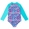 thumbnail image 5 of Traje de baño para niños Traje de baño de una pieza para niñas Traje de baño de escamas de pescado Traje de baño de aguas termales de manga larga para niñas europeas y americanas, 5 of 5
