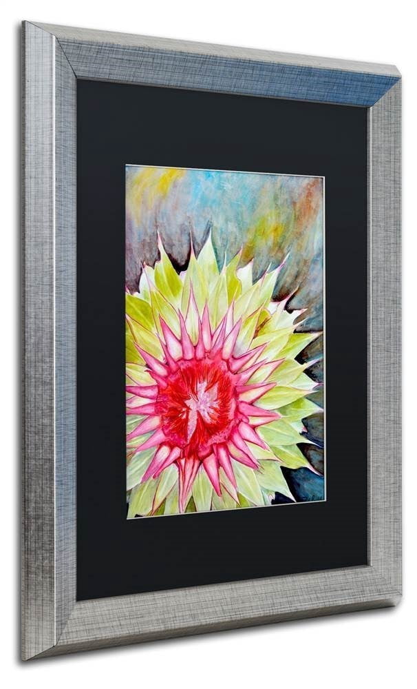 Trademark Fine Art "Thistle" Canvas Art by Jennifer Redstreake Black Matte, Silver Frame