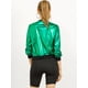 thumbnail image 5 of Disfraz De Halloween PaMujer, Brillante, Holográfico, Brillante, Metálico, Ligero, Brillante, ChaqueDe Bombardero Verde M, 5 of 6