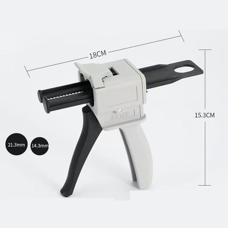 50 epoxy tube with applicator gun set | 1:2 ratio mixing gun with nozzle for glue, mold and resin