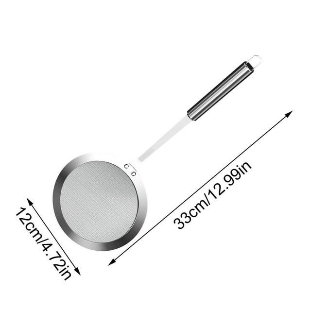Fine Mesh Stainless Steel Colander, Extra Fine Mesh Strainer, Sieve Spoon, Oil Filter Tool, Handle Design, Kitchen Gadget, for Home Cooking, Grease Skimming, Food Strainer, Skimmer Tools Akmoler