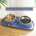 thumbnail image 2 of PETIMI Cat Bowl, Small Dog Bowls, Cat Food Bowl with 2 Removable Stainless Steel Feeding Bowls, Suitable for Small and Medium Sized Pets（Blue）, 2 of 8