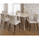 thumbnail image 2 of Moveis Silla para Comedor de Madera Tapizada con Tela Diseño Ergonómico color Blanco con Madera, 2 of 5