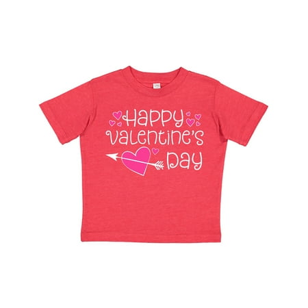 

Inktastic Happy Valentines Day pink hearts and arrow Gift Toddler Boy or Toddler Girl T-Shirt