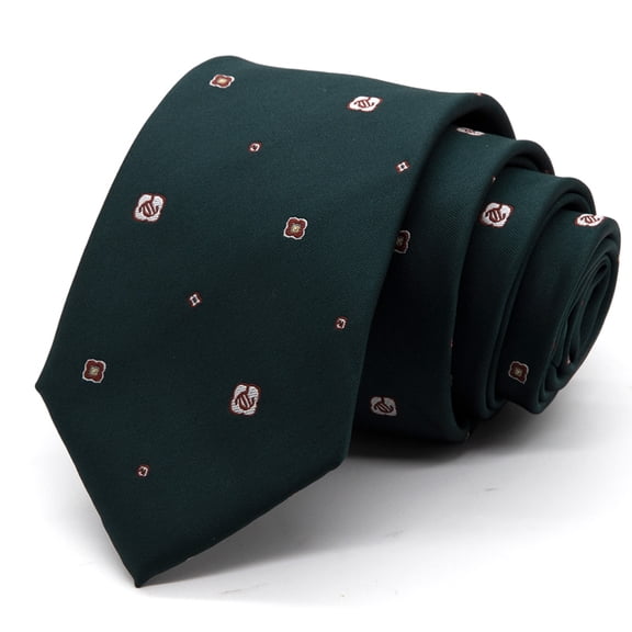Yongchuantie Fashion Deep Green Geometric Pattern Men's Tie Formal Business 8CM Wide Tie Gift Box