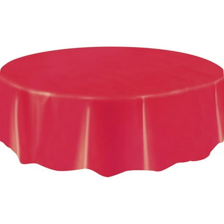 Way to Celebrate Round Plastic Tablecover, Ravishing Red