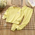 thumbnail image 2 of Girls' Snug-fit Cotton Matching Pajama Set Soft & Cute for Kids 6-12 Months 12-24 Months 2t 3t 4t 5t 6t 7t 8t 9t Children(Yellow,18-24 Months), 2 of 4