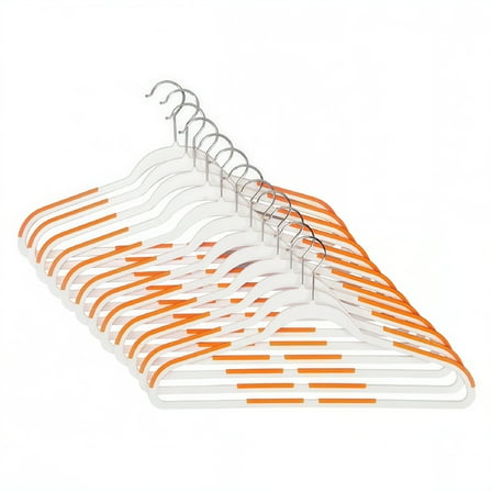 LAMIRO 12 Pack Slim Plastic Clothes Hangers with Rubberized Non-Slip Grip for Wardrobe,Coat Hangers for Hanging Women/Men Clothes