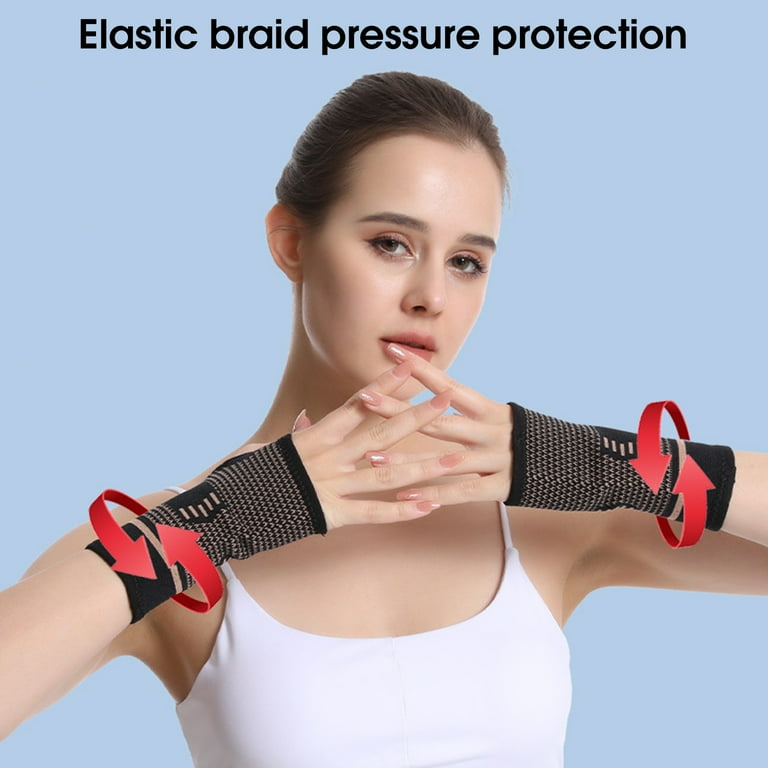 Travelwant 1Pair Compression Wrist Sleeve Copper Infused Wrist