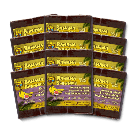 Ipanema Valley Brownies de Bananes à Grignoter aux Fruits Végétaliens avec Figue; Pack de 12