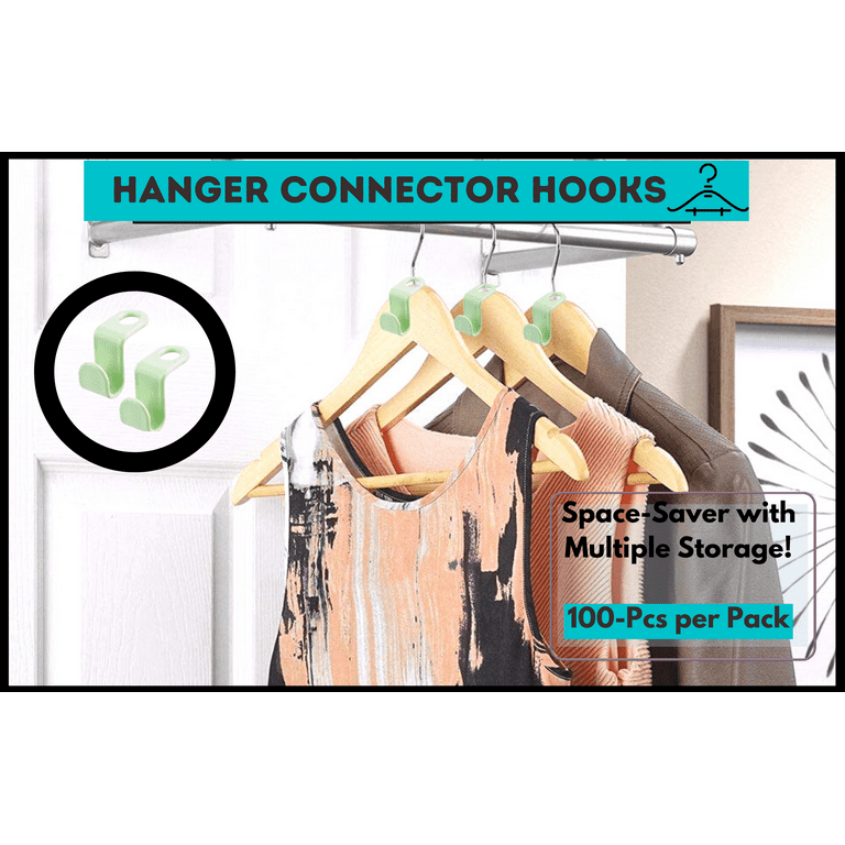 Alnoor USA Clothes Hanger Connector Hooks 100 Pack | Hanger Hooks for  Clothes| Organize Your Closet with Space Hooks & Clothes Hook| Portable 