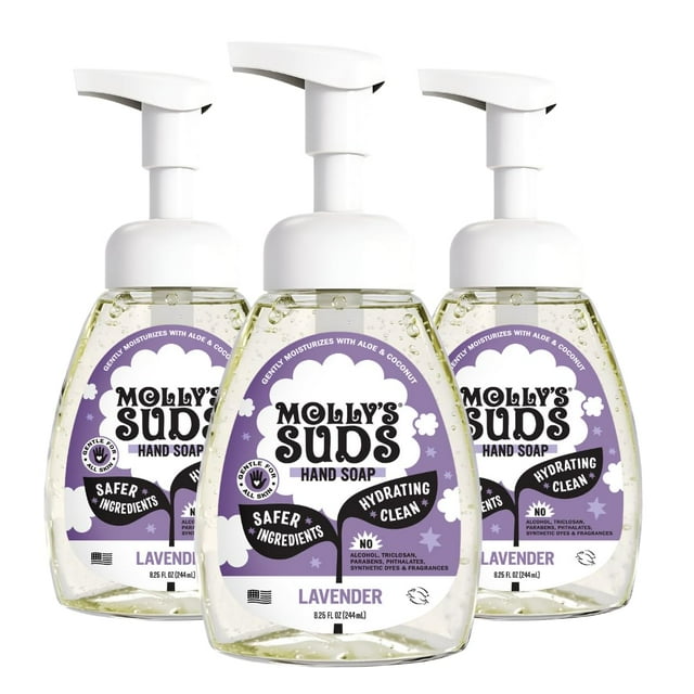 Jabón espumoso para manos Molly's Suds hecho con aloe y aceite de coco