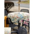 thumbnail image 4 of Outdoor Tablecloth with Umbrella Hole and Zipper, Colorful Floral Square Table Cloth 60x60 Inch Waterproof Tablecloth, Farmhouse Vintage Dragonfly Butterfly Flower Picnic Table Cover for Patio, 4 of 7