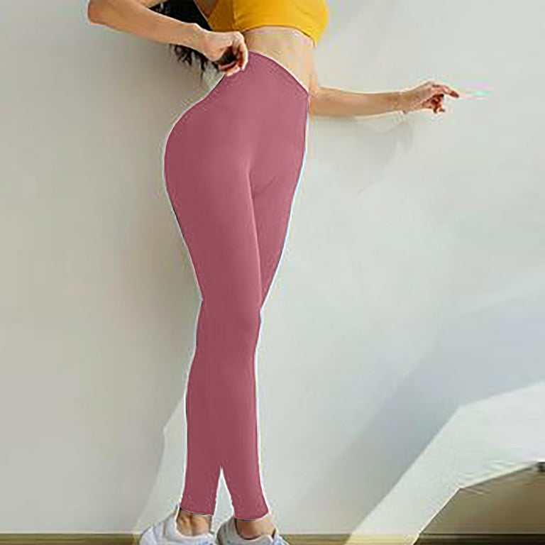 RQYYD Reduced Women's Scrunch Butt Lifting Seamless Leggings Booty High  Waisted Tummy Control Workout Yoga Pants(Pink,M)