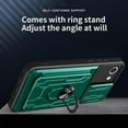thumbnail image 4 of Case for Samsung Galaxy A13 4G (Not 5G) with Card Holder, Heavy Duty Protection Phone Case with Magnetic Ring Kickstand Slide Camera Cover for Samsung Galaxy A13 4g LJK Green, 4 of 7
