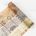 thumbnail image 2 of Cinta Adhesiva Decorativa de Papel Washi, Manualidades, álbumes de Recortes, Diario de Bricolaje, Decoración para hogar, 4 Patrones, 5 Tamaños a Elegir Manuscrito de 50 mm de Da Vinci Yotijar Cinta adhesiva de papel, 2 of 9