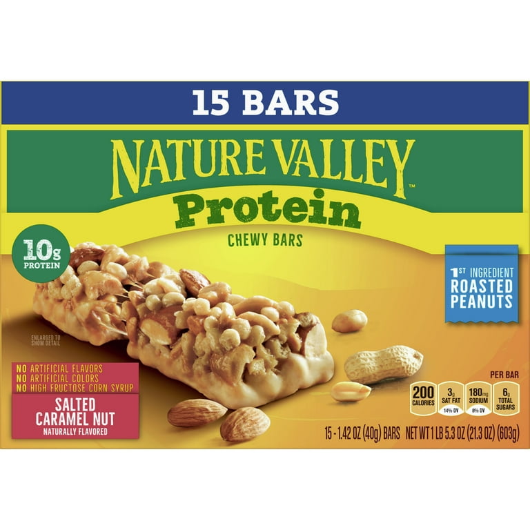 Salted Caramel Nut Protein Chewy Granola Bars - 5 Pk by Nature