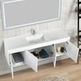 thumbnail image 6 of Blossom Bern 60" Floating Bathroom Vanity with Sink – Wall Mounted, Soft-Close, Storage, Glossy White, 6 of 9