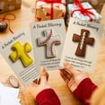 thumbnail image 3 of Inspirational Cross Charm Card With Synthetic Leather And Stitched Design For Wallet Or Pocket, 3 of 7