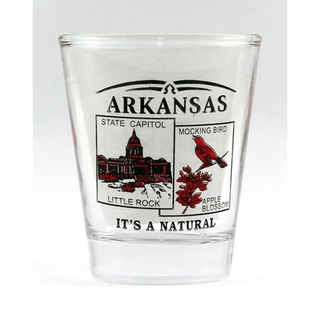 Arkansas Shot Glass - Arkansas State Scenery Red New Shot Glass