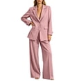 thumbnail image 6 of SAWOBUUN Women Suits 2 Piece Set Business Casual Dressy Oversized Blazer Jacket and Wide Leg Dress Pantsuits Formal Outfits, 6 of 7