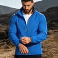 thumbnail image 5 of Plus Size Big & Tall Men's Windproof Waterproof Jacket Stand Collar Casual Tops Lightweight Breathable Rain Jacket Hiking Fishing Running Work Outdoors Travel Essential | JASKFLY,Blue 3XL, 5 of 9