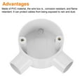 thumbnail image 4 of 2Pcs PVC Conduit Box Junction Box 90 Degree 2 Way 20mm M4 x 0.7 Waterproof Electronic Projects, 4 of 5