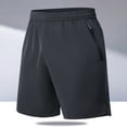 thumbnail image 2 of Mens Shorts Plus Size Elastic Waist Lightweight Quick Dry Casual Shorts with Zipper Pockets Beach Black Athletic Gym Basketball Shorts, 2 of 4