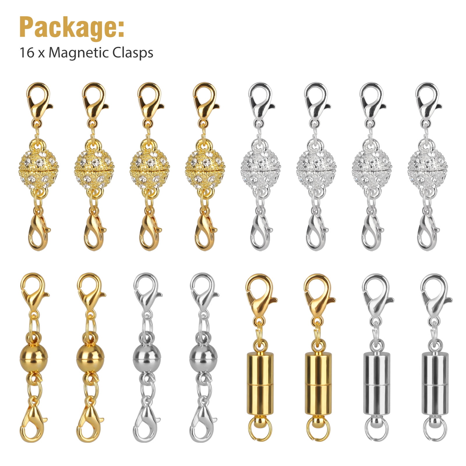 8 Sets Magnetic Clasp Converters Capsule Style Gold Color Lobster