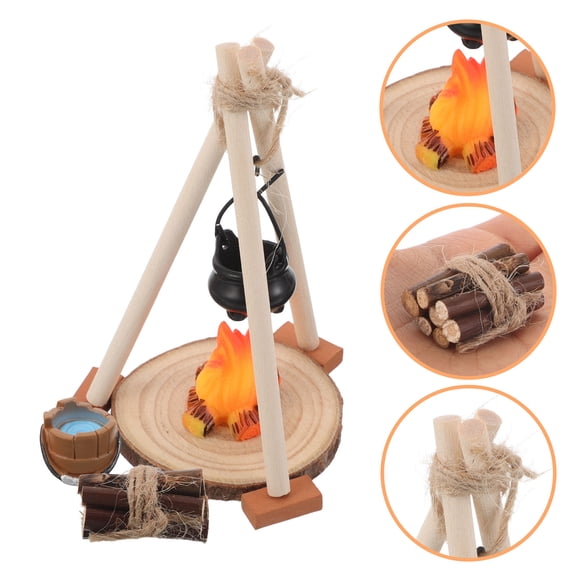 YOSADIER 13-Piece Mini Fire Flame Set in Various Colors for Tabletop Decor and Pretend Campfire Play