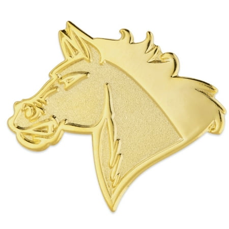 PinMart's Gold Mustang Mascot Chenille Letterman's Jacket Lapel Pin 1