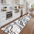thumbnail image 5 of Runner Rugs for Hallway, Yamaziot 2'x8' Abstract Marble Rug, Washable Non Slip Carpet Floor Mat for Kitchen Laundry Room Bedroom, Modern Black, 5 of 8
