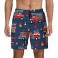 thumbnail image 2 of Picia Fire Truck 1 pattern Mens Swim Trunks with Compression Liner Stretch Beach Shorts Quick Dry with Zipper Pockets No-Chafing Board Shorts-XX-Large, 2 of 9