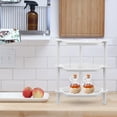 thumbnail image 3 of MOVTOTOP 3 Layer Plastic Small Storage Shelves Plastic Basket Corner Shelf Organizer Desk Stand Rack Bathroom Shelves for Home Household Kitchen(White), 3 of 6