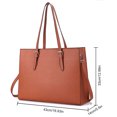 thumbnail image 2 of Bolso de mano para ordenador de 15 6 pulgadas bolso de viaje de negocios para mujer con múltiples bolsillos de cuero PU, 2 of 7