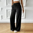 thumbnail image 4 of VBARHMQRT Womens Sweatpants with Pockets Loose Fitting Casual Solid Color Wide Leg Daily Straight Leg with Lace up Pants Womens Sweatpants Joggers Bundle Slacks for Women Dressy Casual Tall, 4 of 9