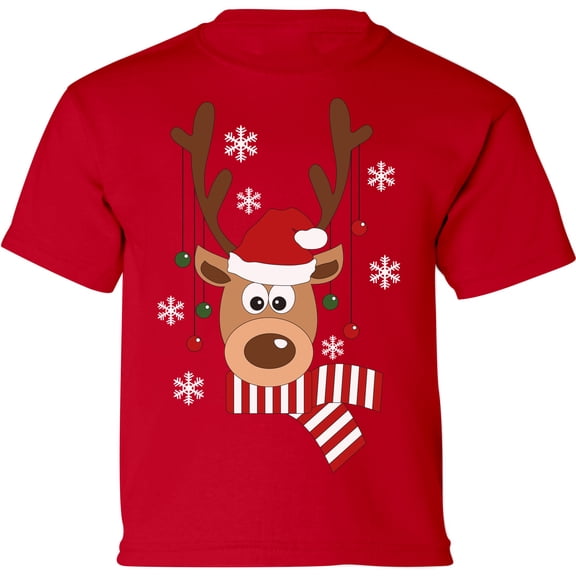 Christmas Deer Christmas Graphic Shirt - Merry Christmas Infant Tees for Kids - Funny Xmas Outfit Infant Boys Girls T-Shirt Xmas Gifts
