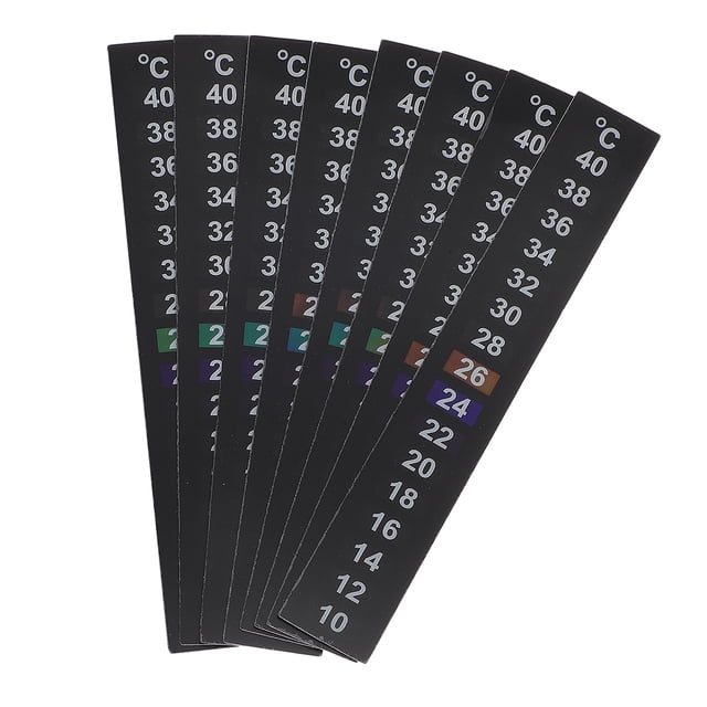 UPOUART 8Pcs Fish Tank Temperature Strip Stickers Adhesive with Wide Range LCD Color Changing Display