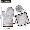 thumbnail image 6 of White Rose Gold Marble Pattern Kitchen Oven Mitt and Pot Holder Sets 2 Pcs for Baking, Cooking and Grilling, Heat Resistant Up To 392 °F, 6 of 7